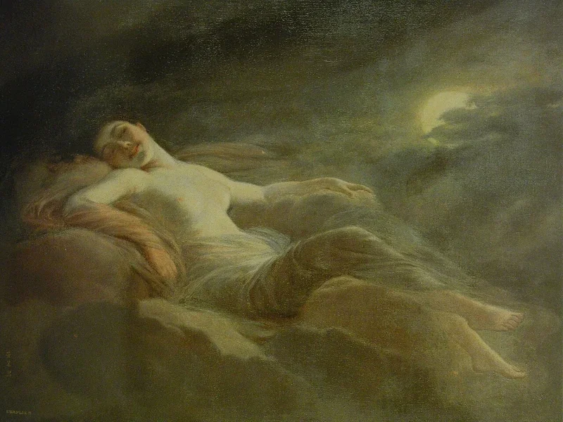 1850-Hosui Yamamoto - Donna nuda sotto la luna